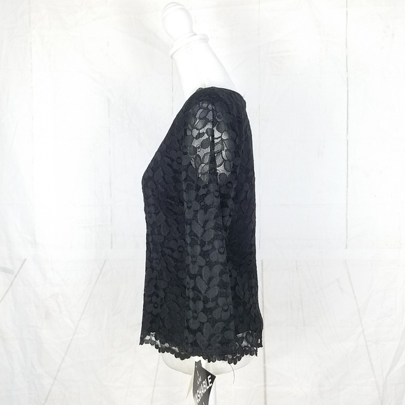 Vtg Virgo black lace dress top - Picture 3 of 11